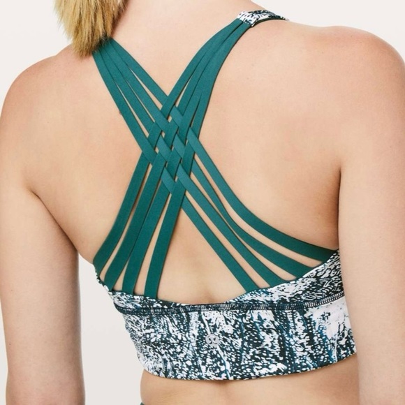 Lululemon 6 Free To Be Moved Bra Wildwood White Multi Green Jasper Stylish Bra - Picture 9 of 12